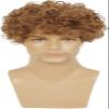 CcxRc Short Wig for Men Blonde Layered Curly Wig Synthetic Halloween Costume Hair Wigs with Wig Cap view 4