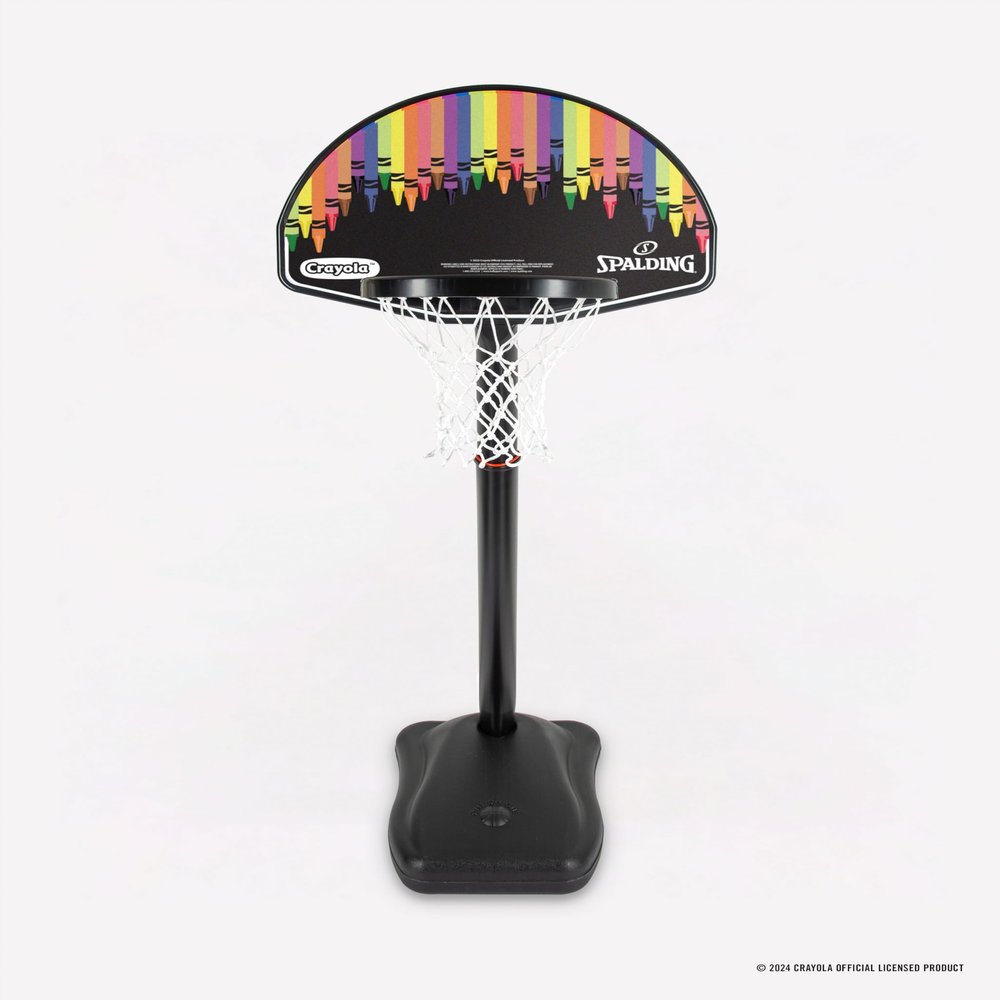 Spalding X Crayola 24" Molded Eco-Composite Telescoping Youth Portable Hoop