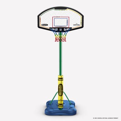 Spalding X Crayola 32" Molded Eco-Composite Telescoping Portable Basketball Hoop with Mini Court Marking Kit