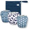 Nora's Nursery Reusable Swim Diapers and Wet Bag - One Size Fully Adjustable - Big Splash Unisex 3 Pack with Wet Bag view 1