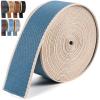 PECMER Blue Striped Polyester Webbing - 1.5 inch Heavy Duty Nylon Webbing for Crafts, Belts, Backpack Straps & More - 38mm view 1