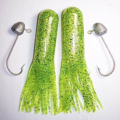 6" Gitzit Super Tubes (Chartreuse/Sparkle)