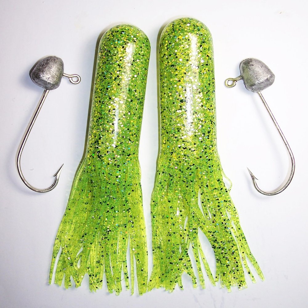 6" Gitzit Super Tubes (Chartreuse/Sparkle)