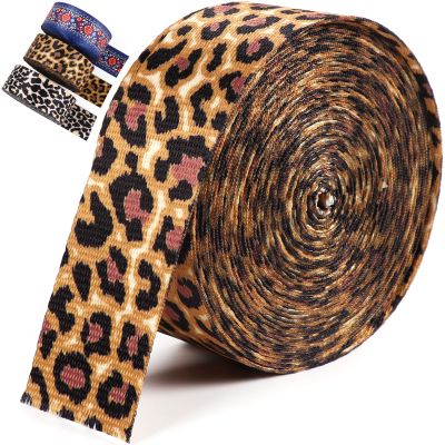 PECMER 1.5 Inch Webbing Leopard Print 6 Yards Polycotton Webbing for Sewing Bag Purse Handles Straps 1 1/2 Inch