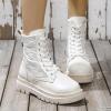 ZKXYFFS Womens Lace Up Ankle Boots Motorcycle Platform Booties Combat Boots Punk Mid Calf Military Winter Boots for Women view 3