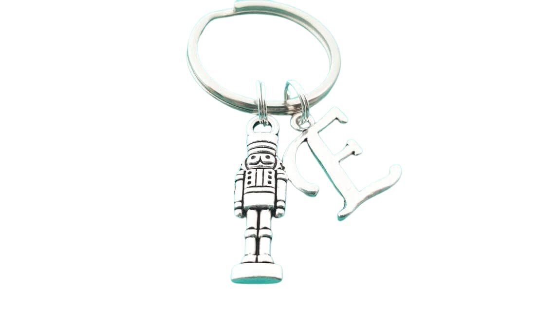 Nutcracker Keychain - Holiday Stocking Stuffer - Simple Charm Handmade Jewelry - Gift for Her (D)