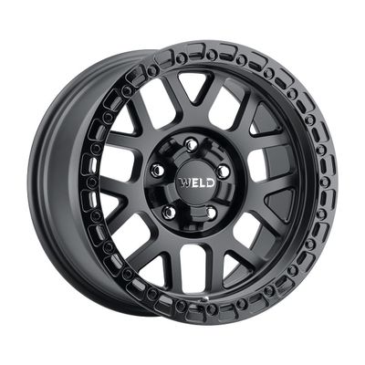 WELD RACING Cinch W104 17" Off-Road Wheel Compatible with F150, Silverado, 6x135 6x139.7 ET-12 BS4.50 Satin Black/Gloss Black - W10479098450