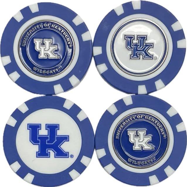 NCAA Kentucky Wildcats Golf Poker Chips w/Removable Magnetic Ball Marker (4pk)