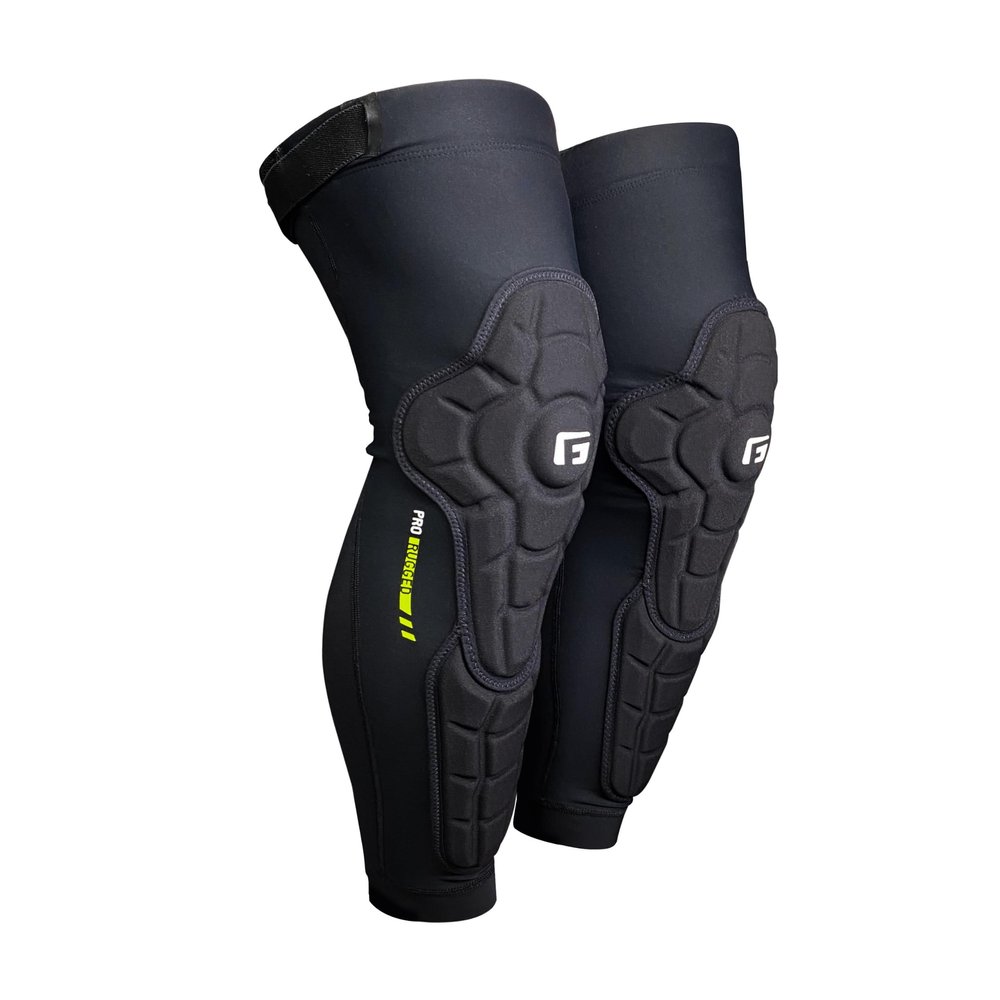 G-Form Pro-Rugged 2 Knee-Shin Guard - Comfortable - Protective Knee-Shin Guards with Pads for Biking & Cycling - Durable Compression - Black, Adult XXL