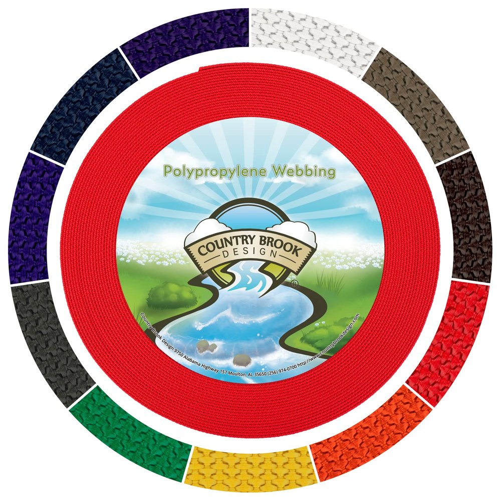 Country Brook Design - 1" Heavy Polypropylene Webbing Strap - 700 LB Tensile Strength - Soft & Flexible, Versatile Strap for Outdoor Use - 10 Yards, Red