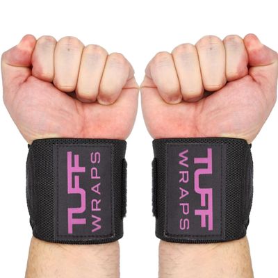 TuffWraps 16" Wrist Straps for Gym - No Thumb Loops - Powerlifting, Weightlifting, and Bench Press Support - Durable Wrist Straps Gym Accessory for Enhanced Wrist Support
