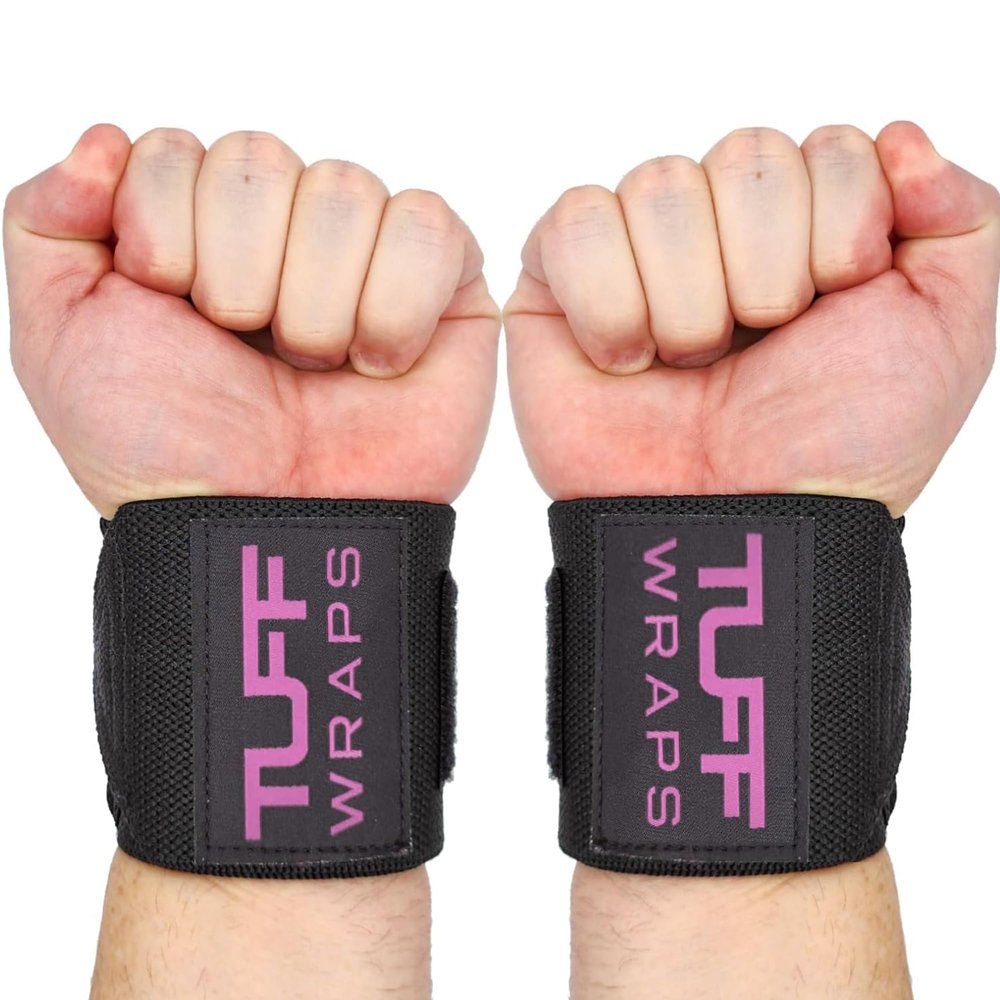 TuffWraps 16" Wrist Straps for Gym - No Thumb Loops - Powerlifting, Weightlifting, and Bench Press Support - Durable Wrist Straps Gym Accessory for Enhanced Wrist Support