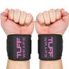 TuffWraps 16" Wrist Straps for Gym - No Thumb Loops - Powerlifting, Weightlifting, and Bench Press Support - Durable Wrist Straps Gym Accessory for Enhanced Wrist Support view 1