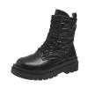 ZKXYFFS Womens Lace Up Ankle Boots Motorcycle Platform Booties Combat Boots Punk Mid Calf Military Winter Boots for Women view 1