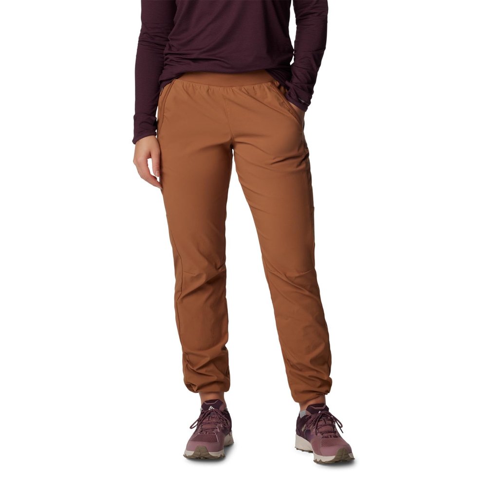Columbia Women's Leslie Falls Pull-On Pant, Camel Brown, 1X Plus