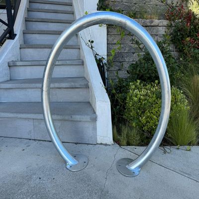 Sandbaggy Circle Bike Racks - Surface Mount with Pre Drilled Holes - Rust Resistant Steel - Commercial & Industrial Applications - 2 Bike Capacity (1)