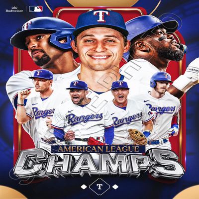 SPORTSPHOTOSUSA 2023 Texas Rangers American League Champions World Series ALCS 8x10 Photo