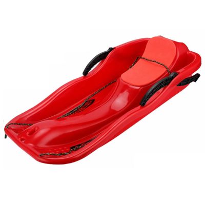 Children's Sledge, Thickened Double Sledge, Multi-Coloured Plastic Sledge, Sledge with Backrest
