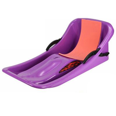 TUOYIBO Double Thickened Sled, Snow Sledge with Backrest, Double Handle Children's Sled, Anti-Freeze and Wear-Resistant Sled