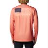 Columbia Men's Terminal Tackle PFG Fish Flag Long Sleeve, Faded Peach/Bright Nectar, X-Small view 2