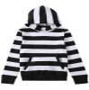 COSLAND Kids' Black and White Striped Hooded Sweatshirts Cotton Long Sleeve Hoodies for Boys, X-Small view 1