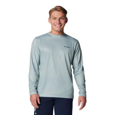 Columbia Men's Terminal Tackle PFG Blackline Long Sleeve, Crushed Blue/Blackline Trout, Small