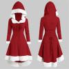 Womens Christmas Costume Fashion Hoodies Cloak Cape Cosplay Bandage Winter Lightweight Loose Faux Fur Hooded Pullover Red view 2
