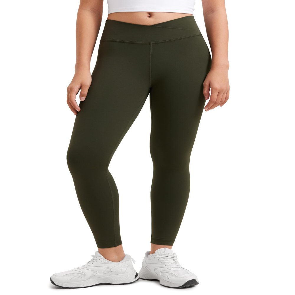 CRZ YOGA Girls Butterluxe Crossover Leggings Olive Green XX-Large