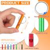 Hollowfly 200 Pcs Emergency Whistles with Keychains Aluminum Extra Loud Survival Safety Waterproof Whistle Key Chain Bulk for Outdoors Sports Referee Lifesaving Training view 2