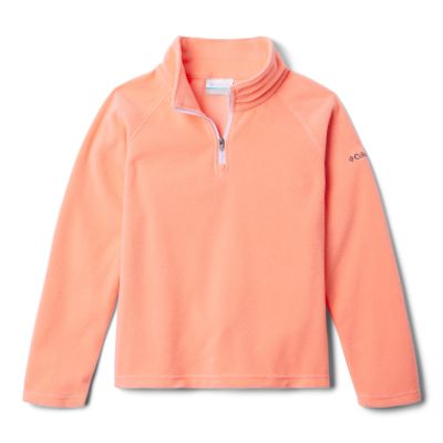 Columbia Youth Girls Glacial Fleece Half Zip, Hot Coral, Small