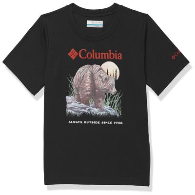 Columbia Youth Boys La Poudre Pass Short Sleeve Tee, Black/Naturally at Home, X-Large