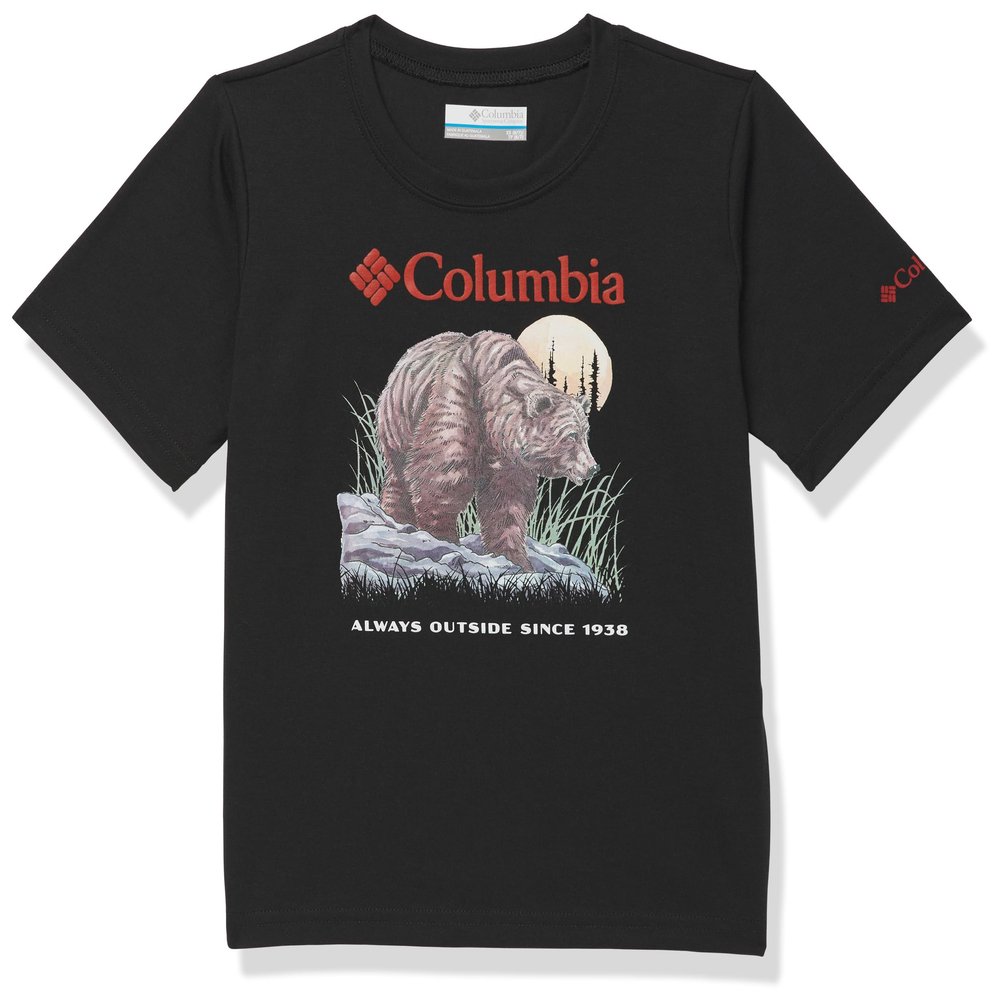Columbia Youth Boys La Poudre Pass Short Sleeve Tee, Black/Naturally at Home, X-Large