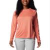 Columbia Women's Tidal Tee II Long Sleeve, Faded Peach/Faux Pink Logo, Small view 1