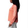 Columbia Women's Tidal Tee II Long Sleeve, Faded Peach/Faux Pink Logo, Small view 4