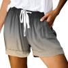 JOFOW Ladies Casual Drawstring Shorts Summer Elastic Belt Shorts Pockets (Grey-C, XXL) view 1