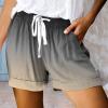 JOFOW Ladies Casual Drawstring Shorts Summer Elastic Belt Shorts Pockets (Grey-C, XXL) view 2