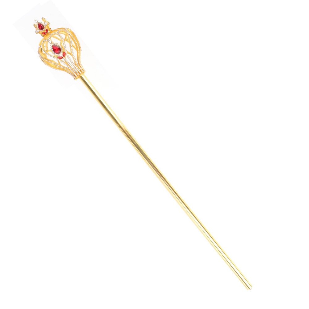 Aosekaa Deluxe Fairy Wands Rhinestone Scepter for Wedding Props Decoration, Rhinestone Scepter Party Wands, Costume Accessory, Red