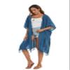 Beautybatik Dark Blue Women Hippie Gypsy Stripe Printed Kimono Cardigan Shawl Wrap Swimsuit Cover Up Jacket One Size view 4