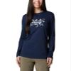 Columbia Women's Hidden Haven Long Sleeve Tee, Collegiate Navy/Floral Emblem, X-Small view 1