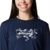 Columbia Women's Hidden Haven Long Sleeve Tee, Collegiate Navy/Floral Emblem, X-Small view 3