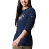 Columbia Women's Hidden Haven Long Sleeve Tee, Collegiate Navy/Floral Emblem, X-Small view 4