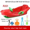 Children's Sledge, Thickened Double Sledge, Multi-Coloured Sledges, Snow Sledge with Backrest, Plastic Sledge view 2