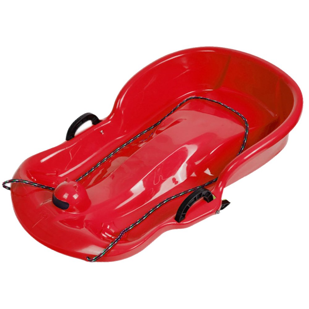 Children'S Sledge, Thickened Double Sledge, Adult Sledge with Brake Pull Rope, Snow Sledge with Backrest