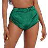 Women's Velvet Booty Lifting Yoga & Pole Dance Shorts - Sexy Side Split Mini Hot Pants - Gym Sports Leggings - Clubwear Rave Shorts - Green XL view 2