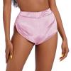 Women Velvet Booty Bottoms Shorts - Sexy Side Split Workout Butt Lifting Yoga Pole Dance Mini Hot Pants - Gym Sports Leggings Clubwear Rave - Light Pink 2XL view 2