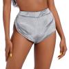 Women Velvet Booty Bottoms Yoga Pole Dance Shorts Stripper Mini Hot Pants Gym Sports Leggings Clubwear Rave Grey L view 2