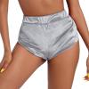 Women Velvet Booty Bottoms Yoga Pole Dance Shorts Stripper Mini Hot Pants Gym Sports Leggings Clubwear Rave Grey L view 3