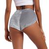 Women Velvet Booty Bottoms Yoga Pole Dance Shorts Stripper Mini Hot Pants Gym Sports Leggings Clubwear Rave Grey L view 4