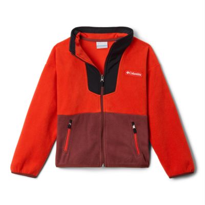 Columbia Youth Unisex Sequoia Grove Full Zip Fleece, Spicy/Black/Spice, X-Large