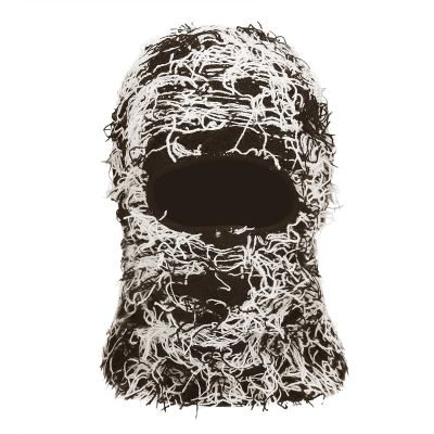 Balaclava Distressed Knitted Windproof Ski Mask Winter Outdoor Sports Full Face Cover,Warmer Thermal Shiesty for Men Women Beige/Brown
